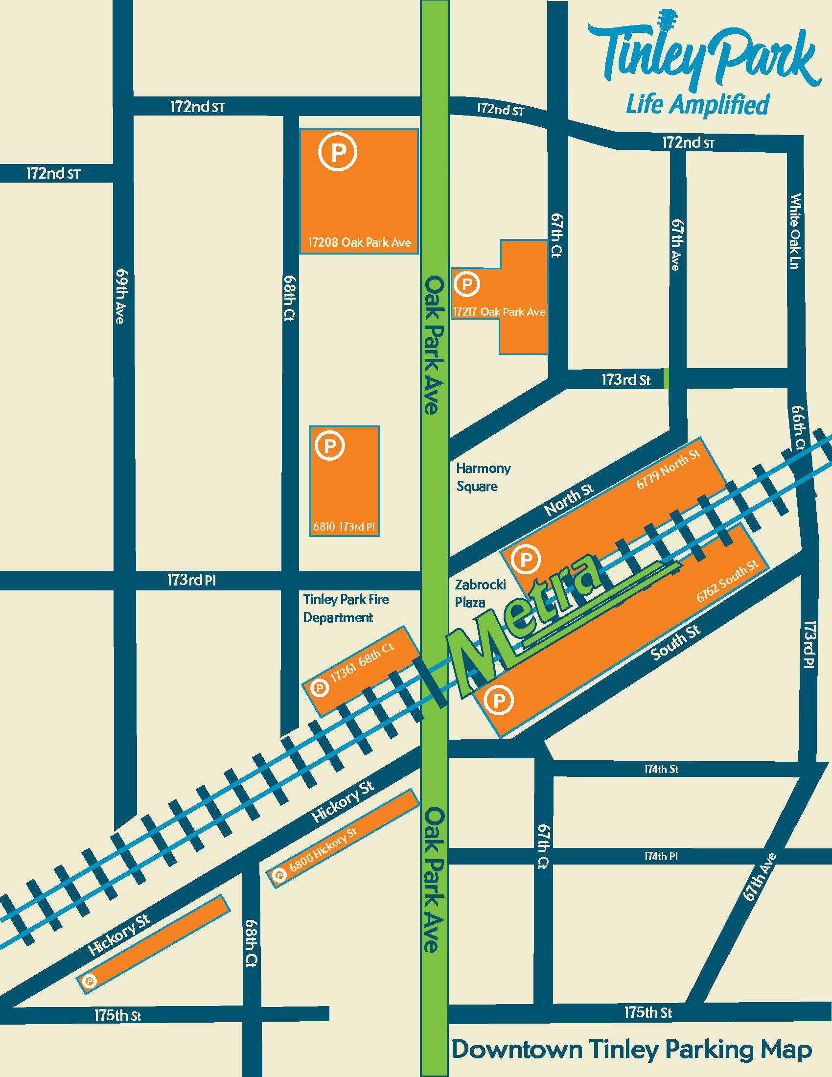 2025 Downtown Tinley Parking Map